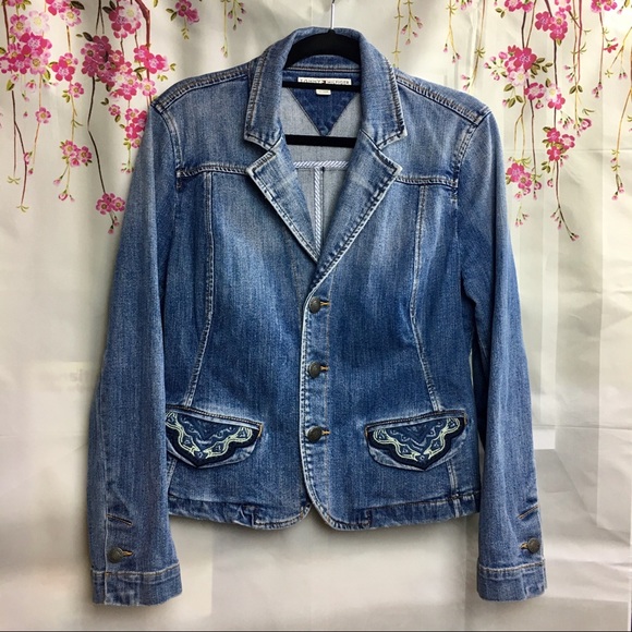 Tommy Hilfiger Jackets & Blazers - Tommy Hilfiger Embroidered Jean Jacket XL